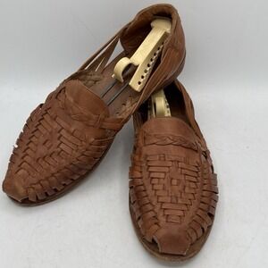 Frye Heather Huarache Leather Flats Brown Size 9B EUC